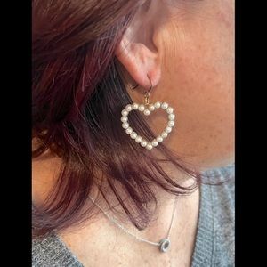 Pearl Heart Earrings